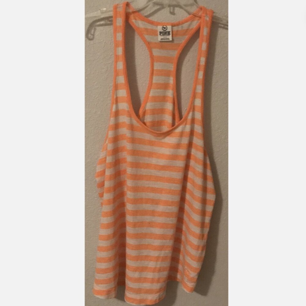 Pink by Victoria's Secret Striped Racerback Tank Top